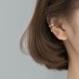 Boucles d'oreilles asymétriques en argent sterling 925 doré non percées