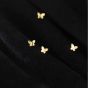 Pendientes de botón de plata esterlina 925 Mini Golden Butterfly
