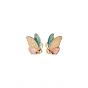 Серьги-гвоздики из стерлингового серебра 925 пробы с красочными бабочками