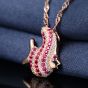 Sweet Tropical Fish Pink CZ Solid 925 Sterling Silver Pendant