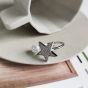 Classic CZ Star Shell Pearl 925 Sterling Silver Adjustable Ring