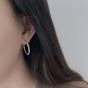 Simple IrregularCircle 925 Sterling Silver Hoop Earrings