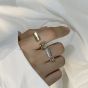 Fashion D Shape 925 Sterling Silver Adjustable Ring