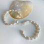 Casual Irregular Shell Pearl Circle 925 Sterling Silver Hoop Earrings