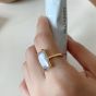 Geometry Baguette CZ Solid 925 Sterling Silver Ring