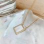 Geometry CZ Rectangle 925 Sterling Silver Necklace