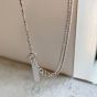 Geometry Rectangle Tag Hollow Chain 925 Sterling Silver Necklace