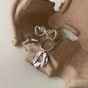 Asymmetry Geometry Hollow Heart 925 Sterling Silver Dangling Earrings