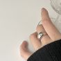 Простое регулируемое кольцо из гладкого серебра 925 пробы
