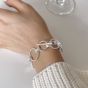 Casual No Plating Twisted Hollow Chain 925 Sterling Silver Bracelet