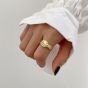 Модное регулируемое кольцо из стерлингового серебра 925 пробы с нестандартной текстурой