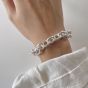 Casual No Plating Hollow Chain 925 Sterling Silver Bracelet