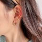 Boucle d'oreille non percée en argent sterling 925 à la mode irrégulière (simple)