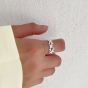 Double Layer Irregular Flame Holiday 925 Sterling Silver Adjustable Ring