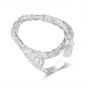 Party Hollow Irregular Oval Geometry 925 Sterling Silver Adjustable Ring