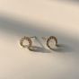 New CZ Crescent Moon 925 Sterling Silver Stud Earrings