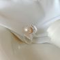 Elegante anillo ajustable de plata de ley 925 con flor de perla natural irregular