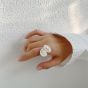 Элегантное нерегулярное регулируемое кольцо из натурального жемчуга из стерлингового серебра 925 пробы