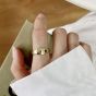 Simple Golden Square Geometry 925 Sterling Silver Adjustable Ring