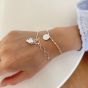 Simple Glittering Heart Asymmetry Hollow Chain 925 Sterling Silver Bracelet