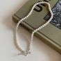 Women Cupid's Arrow Created Pearl 925 Sterling Silver Necklace