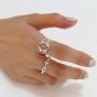Simple Hollow Circle Chain 925 Sterling Silver Adjustable Ring