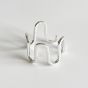 Modern Beads Wave Geometry 925 Sterling Silver Adjustable Ring