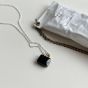 Gift Black CZ Lock 925 Sterling Silver Necklace