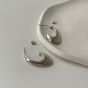 Office Geometry Arc U Shape 925 Sterling Silver Hoop Earrings