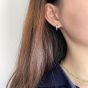 Office Triple Circles CZ 925 Sterling Silver Hoop Earrings