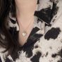 Girl Shell Heart Lace 925 Sterling Silver Necklace