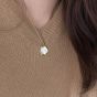 Simple Bamboo Slub Shell 925 Sterling Silver Necklace