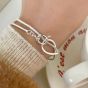 Simple Double Layer Buckle 925 Sterling Silver Bangle