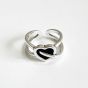 Регулируемое кольцо Vintage An Arrow пробивает сердце из стерлингового серебра 925 пробы