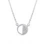 Simple Geometric Round CZ 925 Sterling Silver Necklace