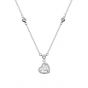 Girl Dancing CZ Heart 925 Sterling Silver Necklace