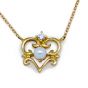 Love Heart Round Natural White Pearl 925 Sterling Silver Golden Necklace