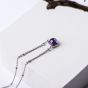 New Round Natural Amethyst 925 Sterling Silver Necklace