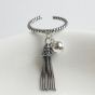 Twisted Ball Tassels 925 Sterling Silver Adjustable Ring