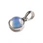 Simple Round Natural Crystal Agate Malachite 925 Sterling Silver Pendant