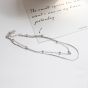 Simple Beads Solid 925 Sterling Silver Adjustable Double Chain Bracelet