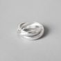 Simple Tri-Rings Cross S990 Sterling Silver Adjustable Ring