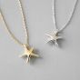 Estrella de mar simple Five Stars Collar de plata esterlina 925