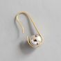 Modern U Pin Round Ball 925 Sterling Silver Dangling Earring (Single Piece)