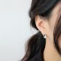 Simple Geometry Ellipse 925 Sterling Silver Studs Earrings