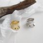 Модное нерегулярное вогнутое регулируемое кольцо из стерлингового серебра 925 пробы