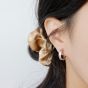 Simple Small C Shape 925 Sterling Silver Hoop Earrings