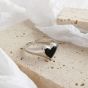 Регулируемое кольцо Anniversar Black Heart из стерлингового серебра 925 пробы
