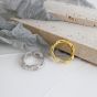 Модное регулируемое кольцо с витой полой цепочкой из стерлингового серебра 925 пробы