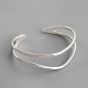 Simple Double Layler 925 Sterling Silver Open Bangle